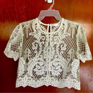 Embroidered Lace Bridal Cropped Top